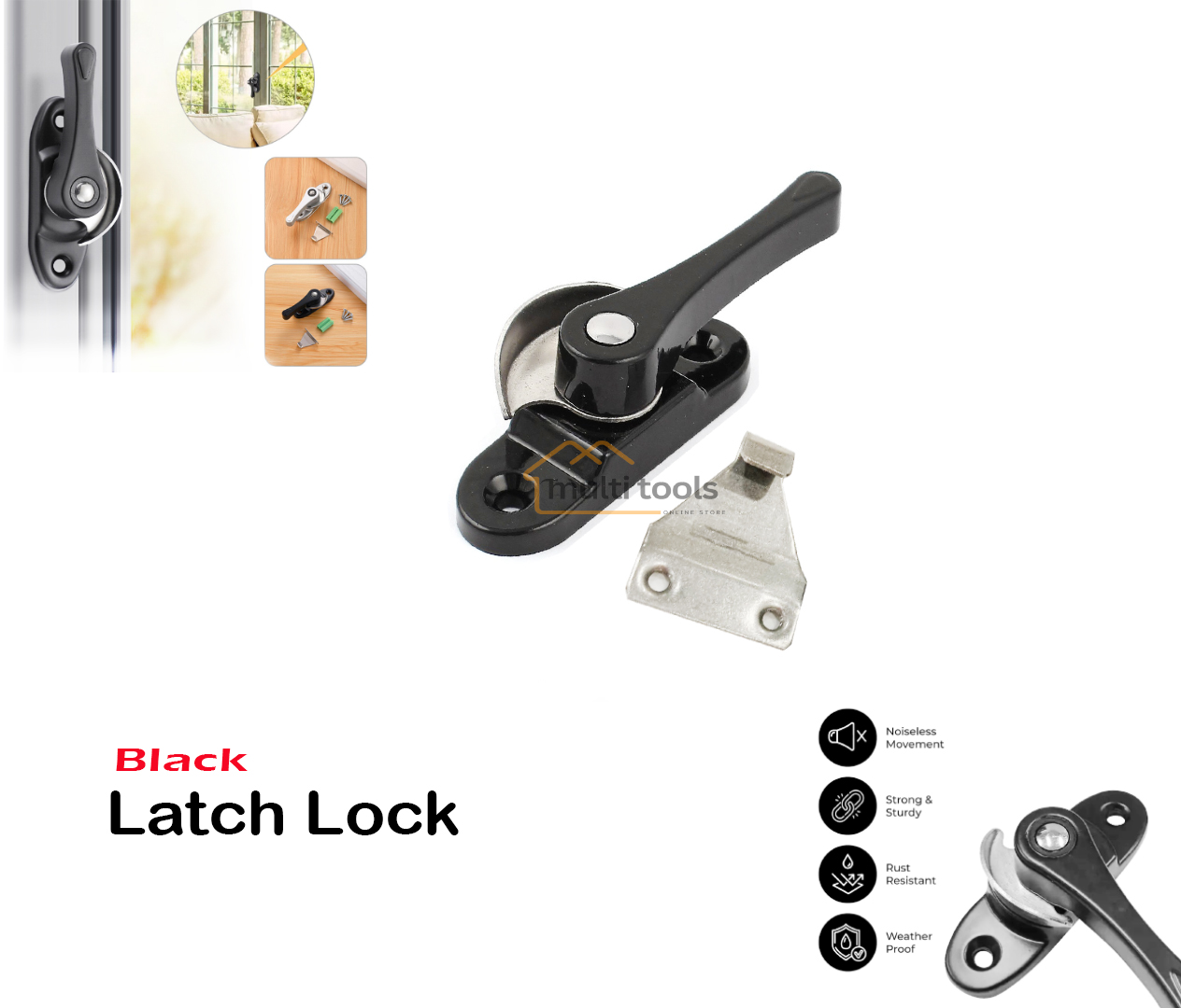 Aluminium Alloy Window Lock (Black)